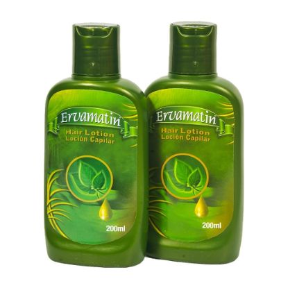 Picture of Ervamatin Hair Lotion - Natural Formula that Thickens, Strengthens & Restores Hair, Targets Appearance of Thinning, Nourishes & Revitalizes All Hair Types - Pack of 2 x 200ml